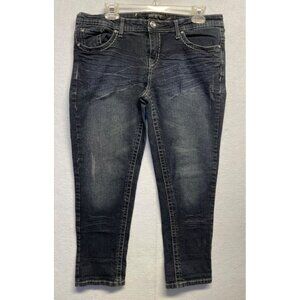 Premiere by Rue 21 Jeans Womens Size 11/12 Rhinestone 5 Pocket Blue